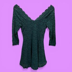 Cute aqua lace stretchy fit and flare dress vintage Charlotte Russe USA NWT